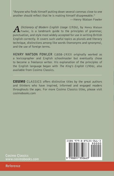 Produktbild: A Dictionary of Modern English Usage