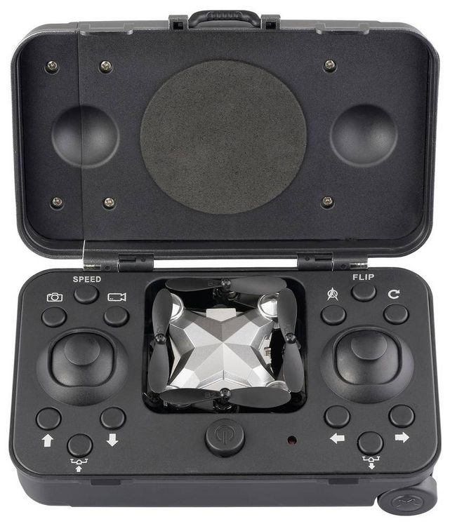 Produktbild: Reely Suitcase mini drone Quadrocopter RtF Einsteiger, Kameraflug Silber-Schwarz