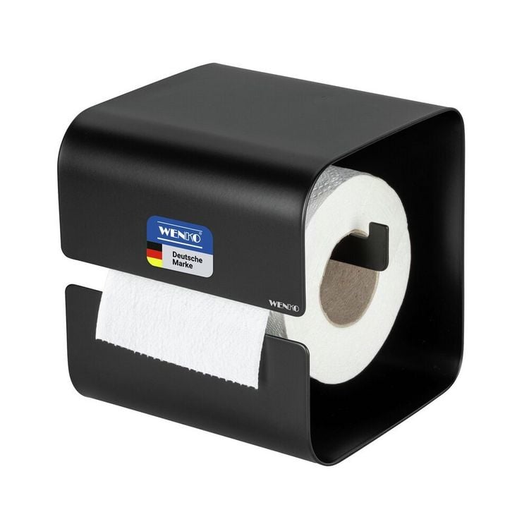 Produktbild: Turbo-Loc&reg; Toilettenpapierhalter Mod. Lizan Schwarz, Befestigen ohne Bohren