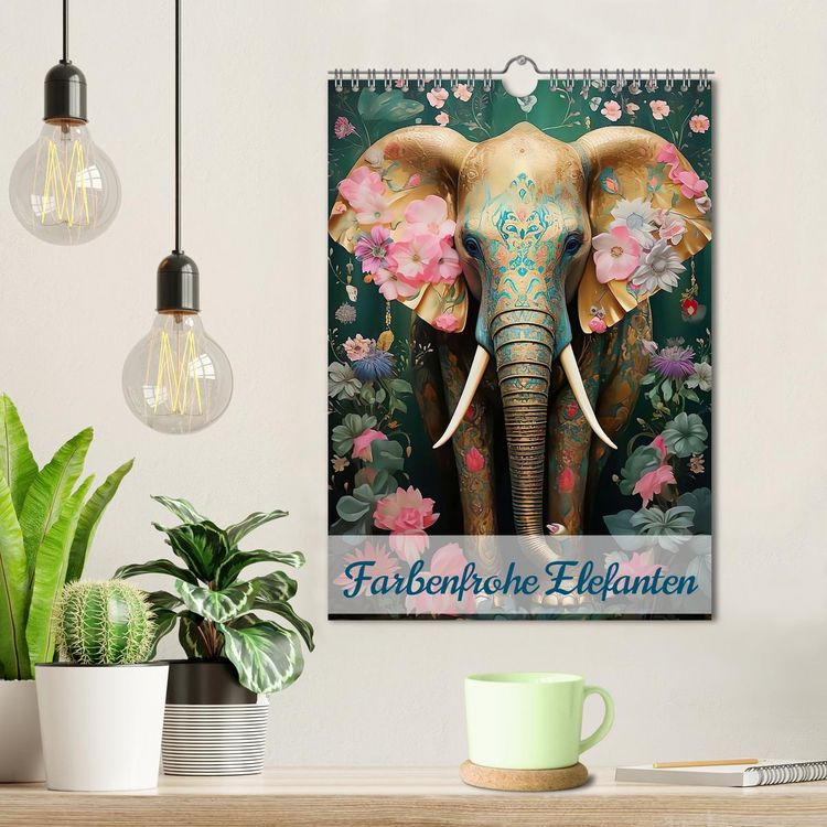 Produktbild: Farbenfrohe Elefanten (Wandkalender 2026 DIN A4 hoch), CALVENDO Monatskalender