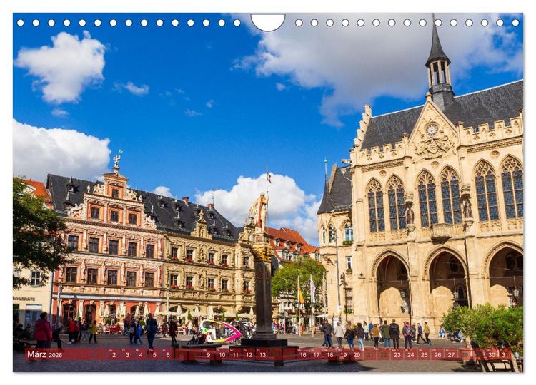 Produktbild: Landeshauptstadt Erfurt - Reise durch das sch&ouml;ne Th&uuml;ringen (Wandkalender 2026 DIN A4 quer), CALVENDO Monatskalender