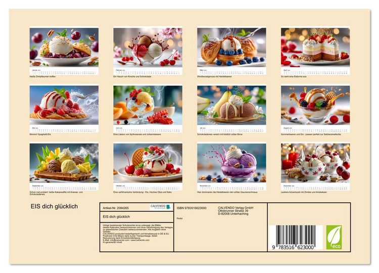 Produktbild: EIS dich gl&uuml;cklich (Wandkalender 2026 DIN A4 quer), CALVENDO Monatskalender