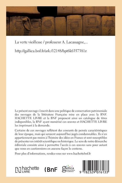 Produktbild: La verte vieillesse