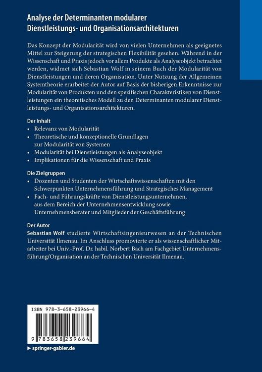 Produktbild: Analyse der Determinanten modularer Dienstleistungs- und Organisationsarchitekturen