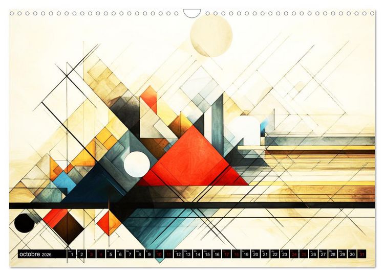 Produktbild: Vent sur l'art abstrait (Calendrier mural 2026 DIN A3 vertical), CALVENDO calendrier mensuel