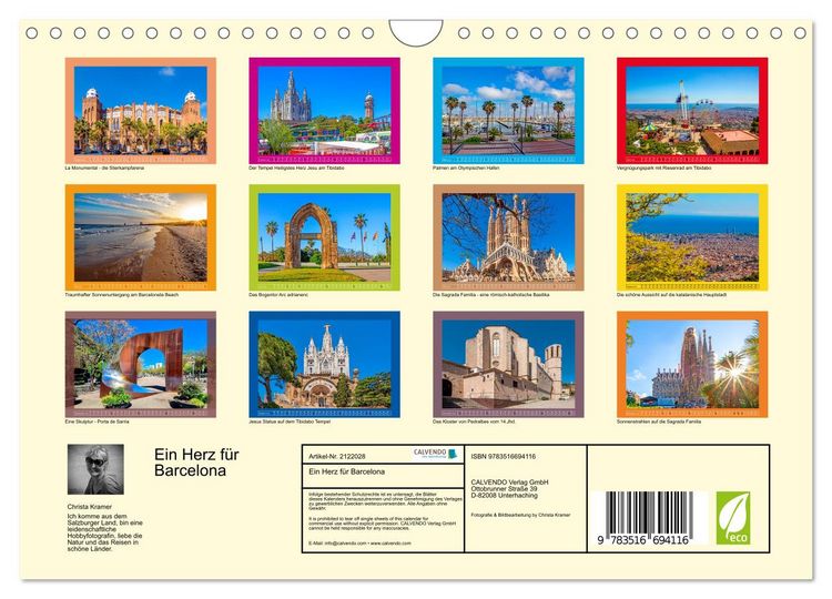 Produktbild: Ein Herz f&uuml;r Barcelona (Wandkalender 2026 DIN A4 quer), CALVENDO Monatskalender