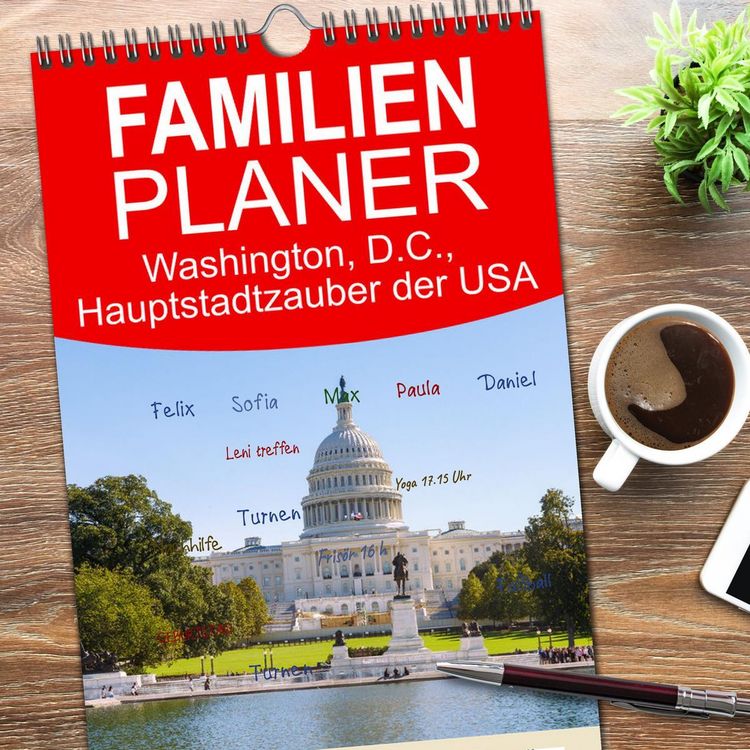 Produktbild: Familienplaner 2026 - Washington, D.C., Hauptstadtzauber der USA mit 5 Spalten (Wandkalender, 21 x 45 cm) CALVENDO