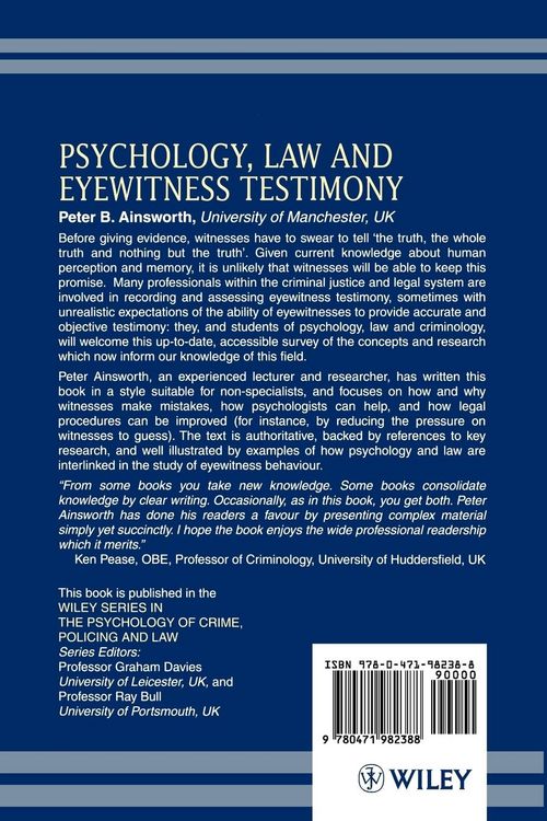 Produktbild: Psychology, Law Eyewitness Testimony