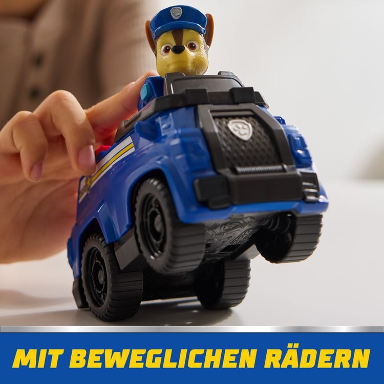 Produktbild: PAW Patrol Chase-Figur mit Polizei-Fahrzeug, stabiles Basis-Fahrzeug (2025), authentisches Spielzeug zur Serie f&uuml;r Kinder ab 3 Jahren