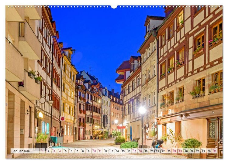 Produktbild: N&uuml;rnberg zur Blauen Stunde (Wandkalender 2026 DIN A2 quer), CALVENDO Monatskalender