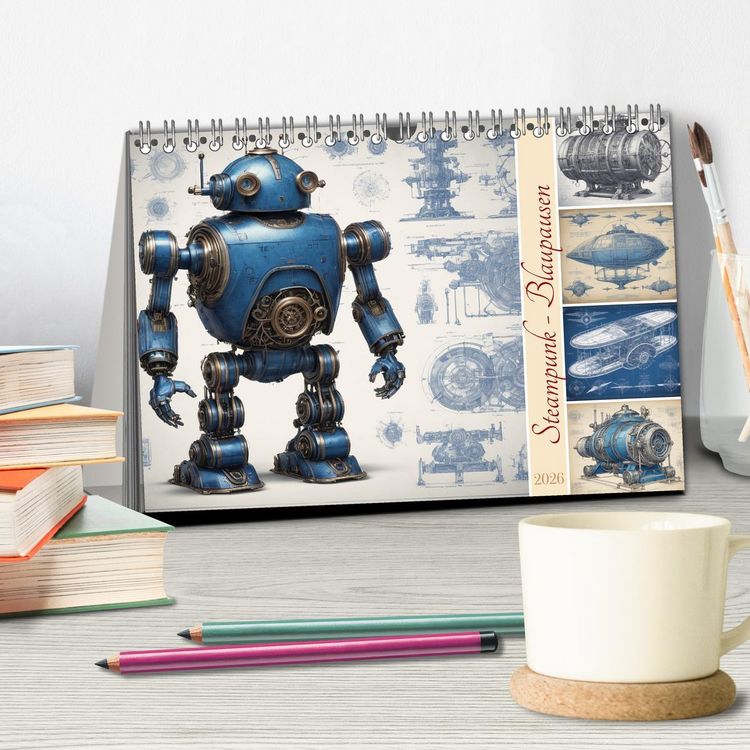 Produktbild: Steampunk - Blaupausen (Tischkalender 2026 DIN A5 quer), CALVENDO Monatskalender