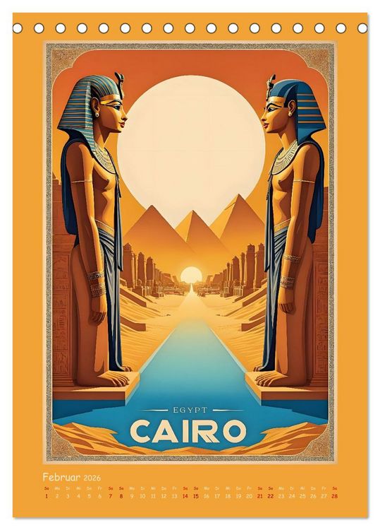 Produktbild: City Travel Poster - nostalgische St&auml;dtereise um die Welt (Tischkalender 2026 DIN A5 hoch), CALVENDO Monatskalender