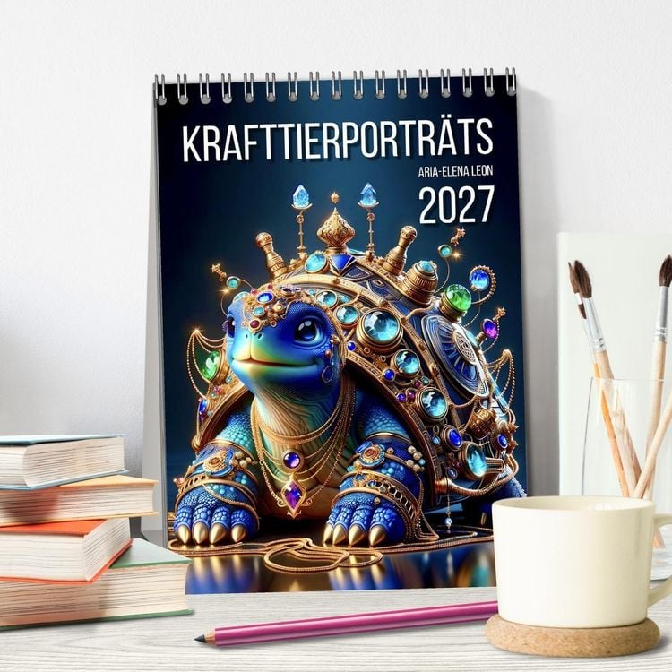 Produktbild: Krafttierportr&auml;ts (Tischkalender 2027 DIN A5 hoch), CALVENDO Monatskalender