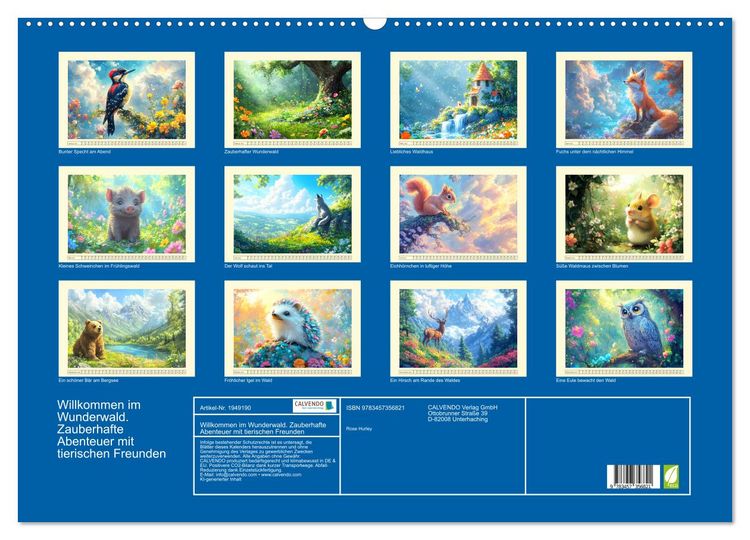 Produktbild: Willkommen im Wunderwald. Zauberhafte Abenteuer mit tierischen Freunden (Wandkalender 2026 DIN A2 quer), CALVENDO Monatskalender