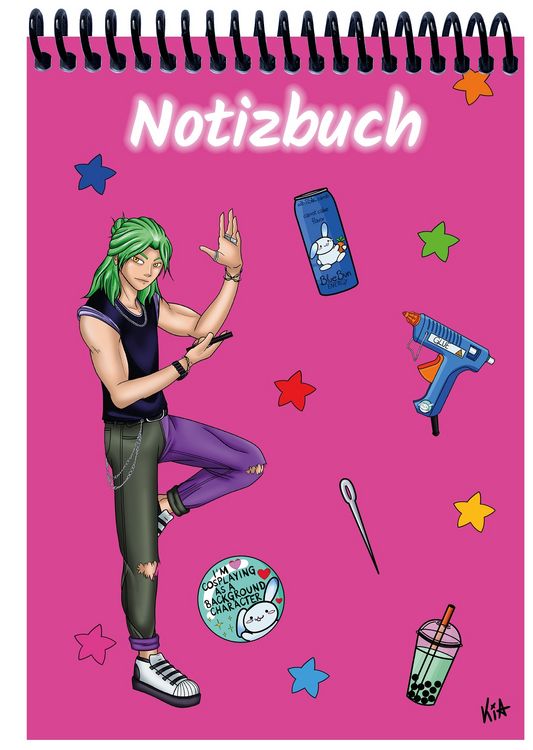 Produktbild: A 4 Notizblock Manga Quinn, pink, kariert
