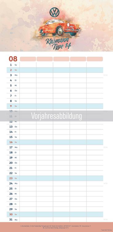 Produktbild: VW Familienplaner Illustrationen 2027