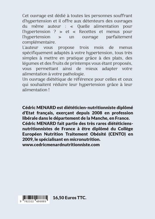 Produktbild: Menus de printemps pour l'hypertension.