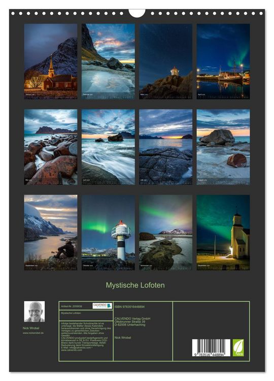 Produktbild: Mystische Lofoten (Wandkalender 2026 DIN A3 hoch), CALVENDO Monatskalender
