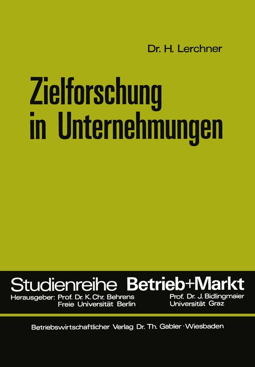 Produktbild: Zielforschung in Unternehmungen