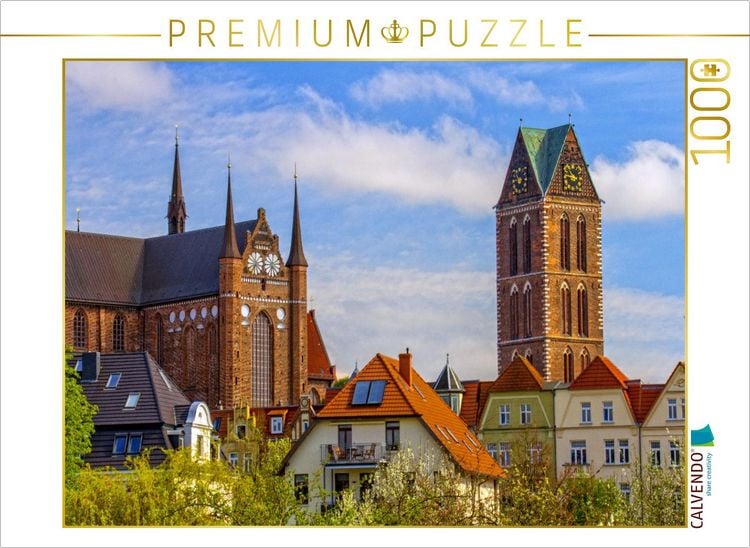 Produktbild: CALVENDO Puzzle Wismars Stadtkirchen St. Georgen und St. Marien | 1000 Teile Lege-Gr&ouml;&szlig;e 64x48cm Foto-Puzzle f&uuml;r gl&uuml;ckliche Stunden