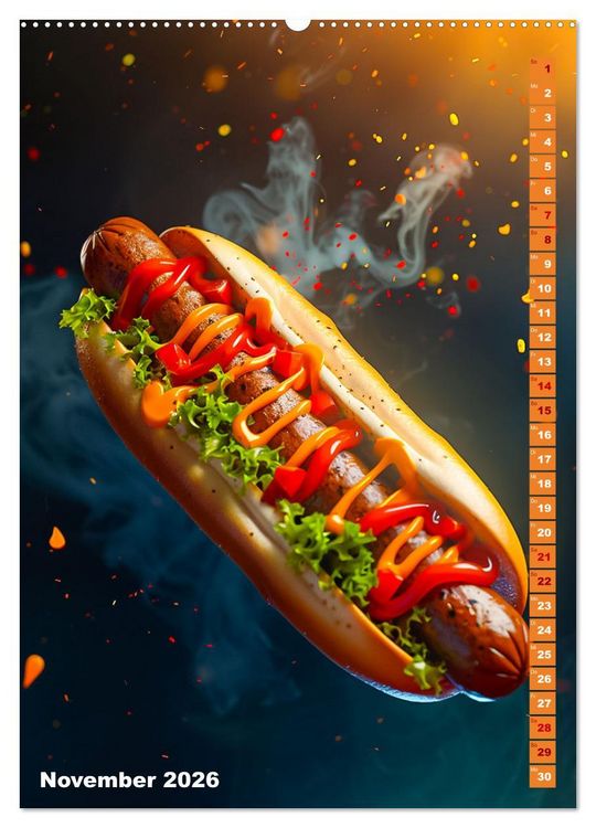 Produktbild: Leckeres Fast Food (hochwertiger Premium Wandkalender 2026 DIN A2 hoch), Kunstdruck in Hochglanz