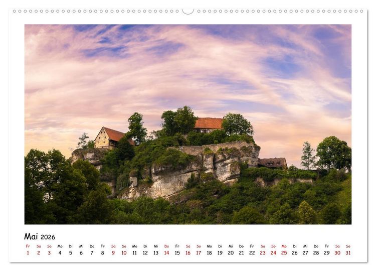 Produktbild: Fr&auml;nkische Schweiz - Sehensw&uuml;rdigkeiten der Berg- und H&uuml;gellandschaft (hochwertiger Premium Wandkalender 2026 DIN A2 quer), Kunstdruck in Hochglanz