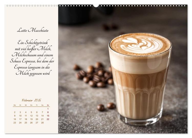 Produktbild: KI - Kaffee und Genuss 12 Monate im Aroma (hochwertiger Premium Wandkalender 2026 DIN A2 quer), Kunstdruck in Hochglanz