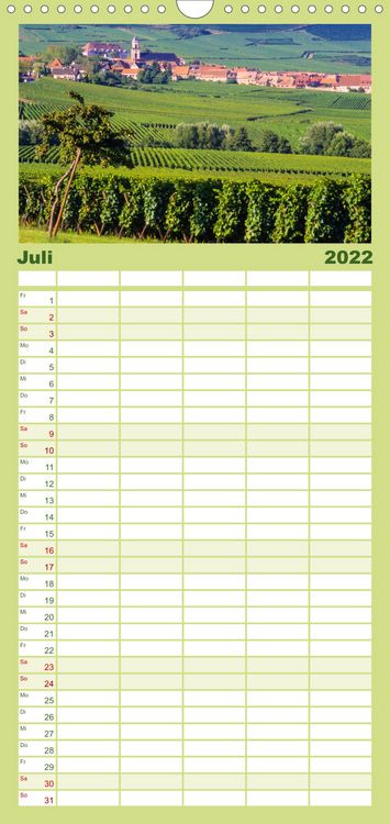 Produktbild: Familienplaner E L S A S S Impressionen (Wandkalender 2022 , 21 cm x 45 cm, hoch)