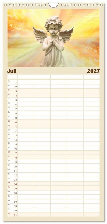 Produktbild: Familienplaner 2027 - Engel f&uuml;r Gl&uuml;ck & Schutz mit 5 Spalten (Wandkalender, 21 x 45 cm) CALVENDO