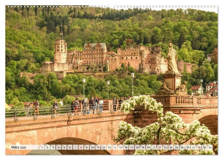 Produktbild: Romantisches Heidelberg &ndash; 12 Traummotive voller Magie und Geschichte (hochwertiger Premium Wandkalender 2026 DIN A2 quer), Kunstdruck in Hochglanz