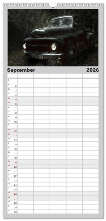 Produktbild: Familienplaner 2026 - Au&szlig;ergew&ouml;hnliche Autos - Hot Rods mit 5 Spalten (Wandkalender, 21 x 45 cm) CALVENDO