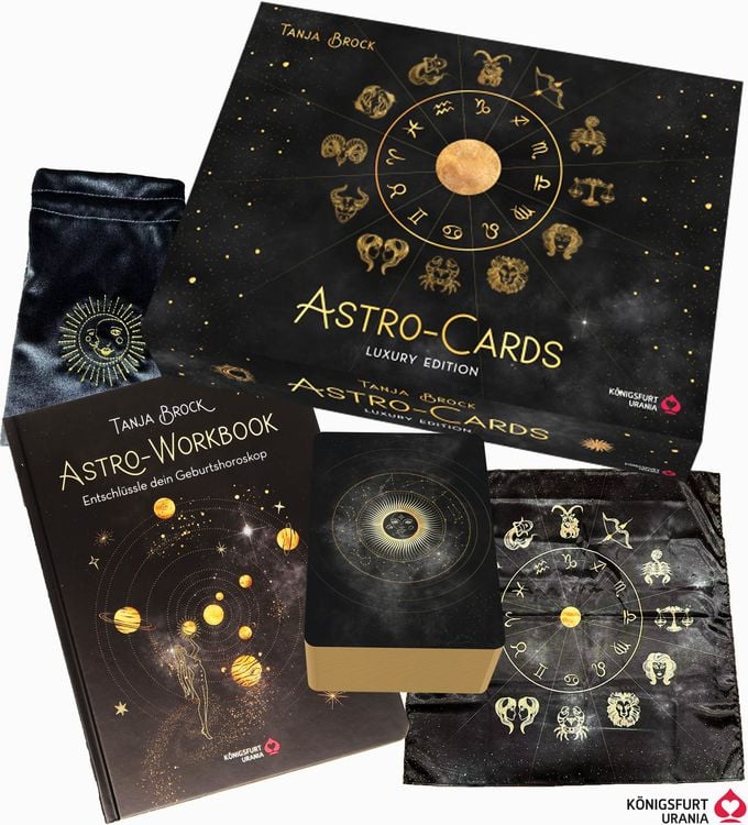 Produktbild: Astro-Cards - Luxury Edition - Box u. Karten mit Goldpr&auml;gung/Goldschnitt, limitierte u. nummerierte Ausgabe
