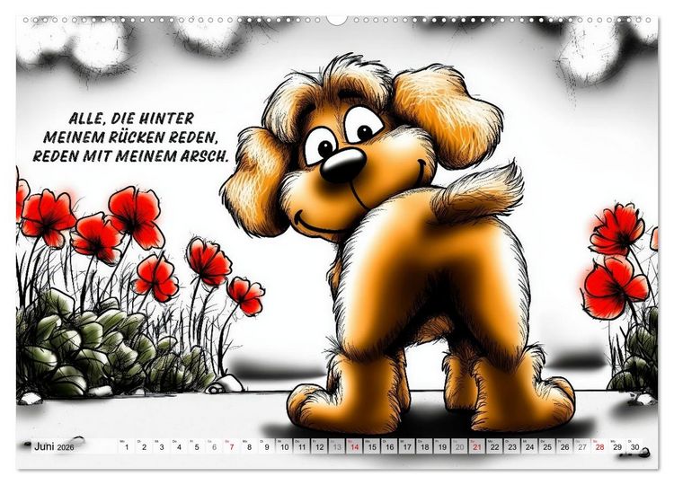Produktbild: Hundespr&uuml;che (Wandkalender 2026 DIN A2 quer), CALVENDO Monatskalender