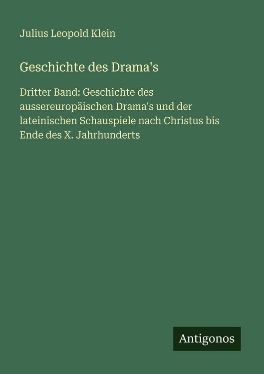 Produktbild: Geschichte des Drama's