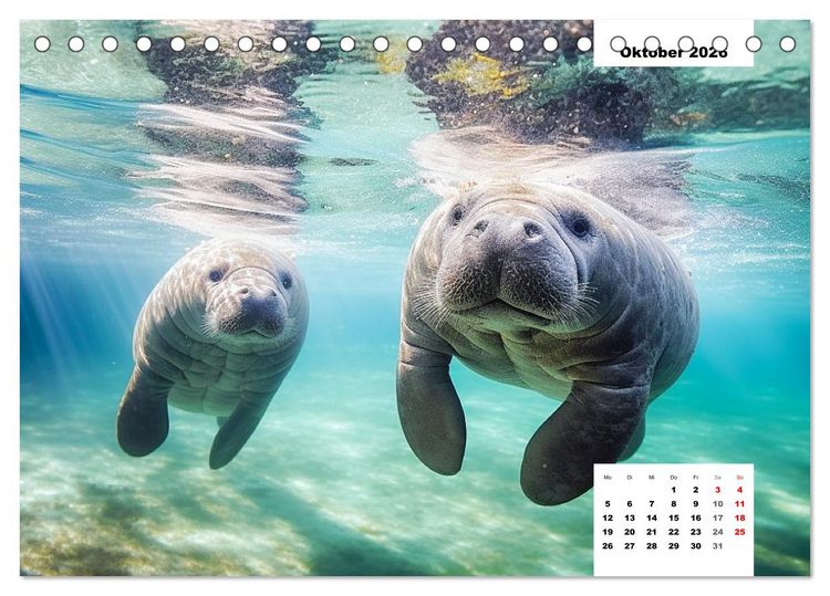 Produktbild: Manatees. Faszinierende Rundschwanzseek&uuml;he (Tischkalender 2026 DIN A5 quer), CALVENDO Monatskalender