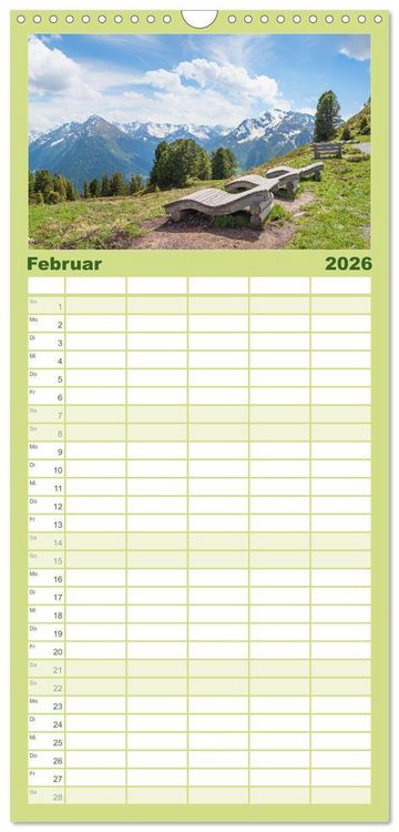 Produktbild: Familienplaner 2026 - Zillertal - Bergidylle rund um Mayrhofen 2026 mit 5 Spalten (Wandkalender, 21 x 45 cm) CALVENDO