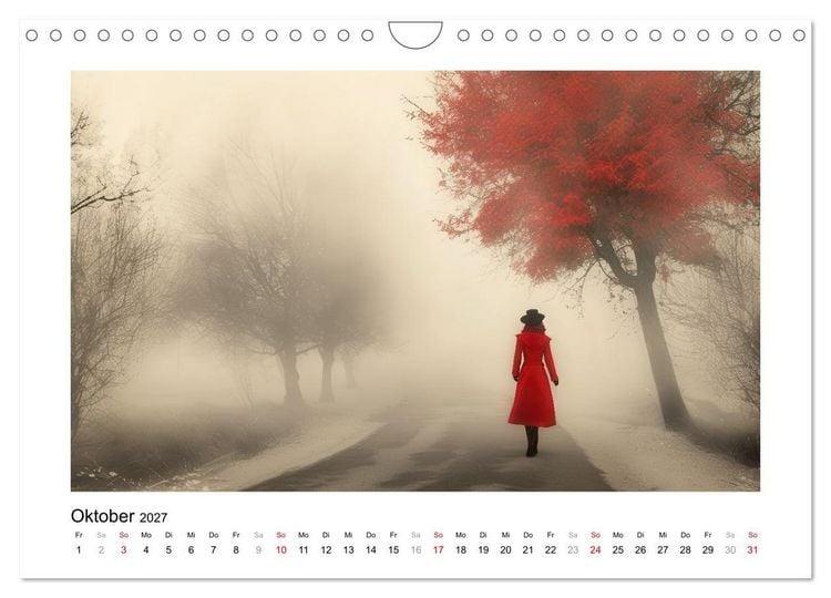 Produktbild: EIN HAUCH ROT (Wandkalender 2027 DIN A4 quer), CALVENDO Monatskalender