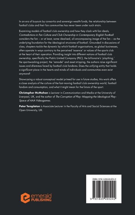 Produktbild: Contradictions in Fan Culture and Club Ownership in Contemporary English Football