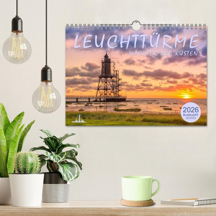 Produktbild: Leuchtt&uuml;rme - W&auml;chter der K&uuml;sten (Wandkalender 2026 DIN A4 quer), CALVENDO Monatskalender