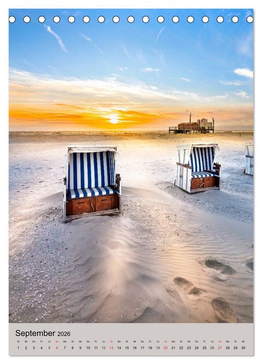 Produktbild: NORDSEEFLAIR - St. Peter Ording und Westerhever (Tischkalender 2026 DIN A5 hoch), CALVENDO Monatskalender