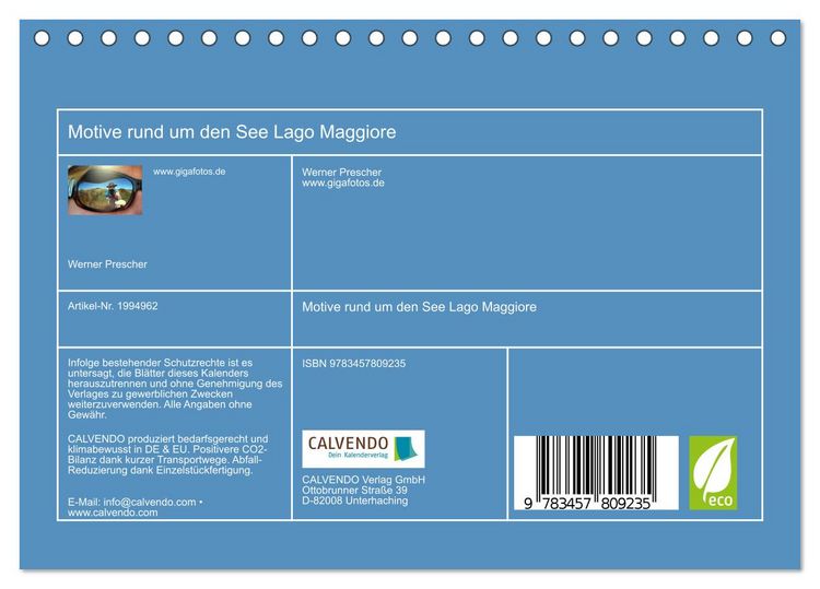 Produktbild: Motive rund um den See Lago Maggiore (Tischkalender 2026 DIN A5 quer), CALVENDO Monatskalender