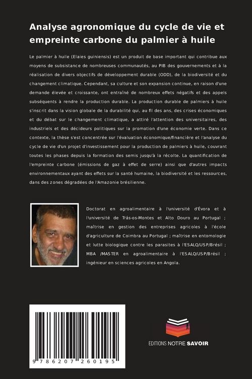 Produktbild: Analyse agronomique du cycle de vie et empreinte carbone du palmier &agrave; huile