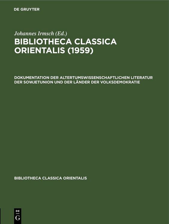Produktbild: Bibliotheca Classica Orientalis. Band 4, Heft 1