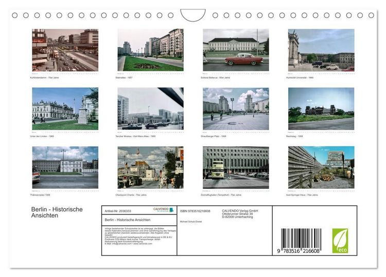 Produktbild: Berlin - Historische Ansichten (Wandkalender 2026 DIN A4 quer), CALVENDO Monatskalender