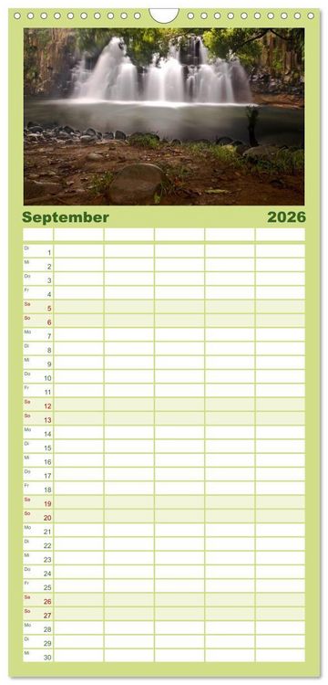 Produktbild: Familienplaner 2026 - Mauritius mit 5 Spalten (Wandkalender, 21 x 45 cm) CALVENDO