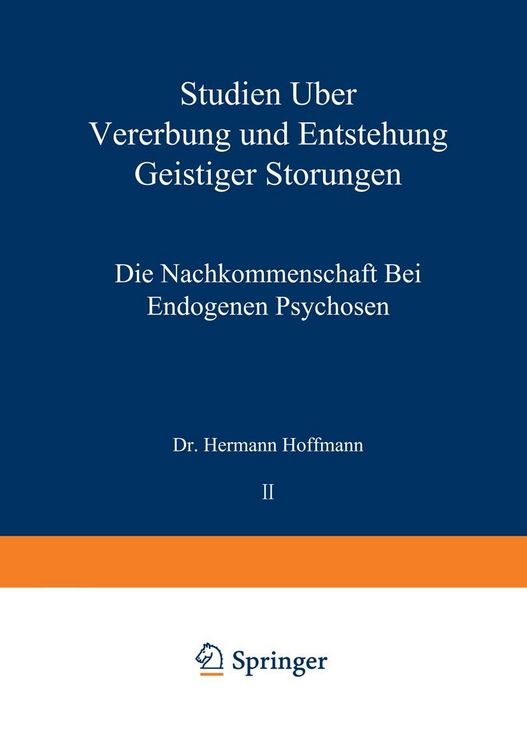 Produktbild: Studien &uuml;ber Vererbung und Entstehung Geistiger St&ouml;rungen