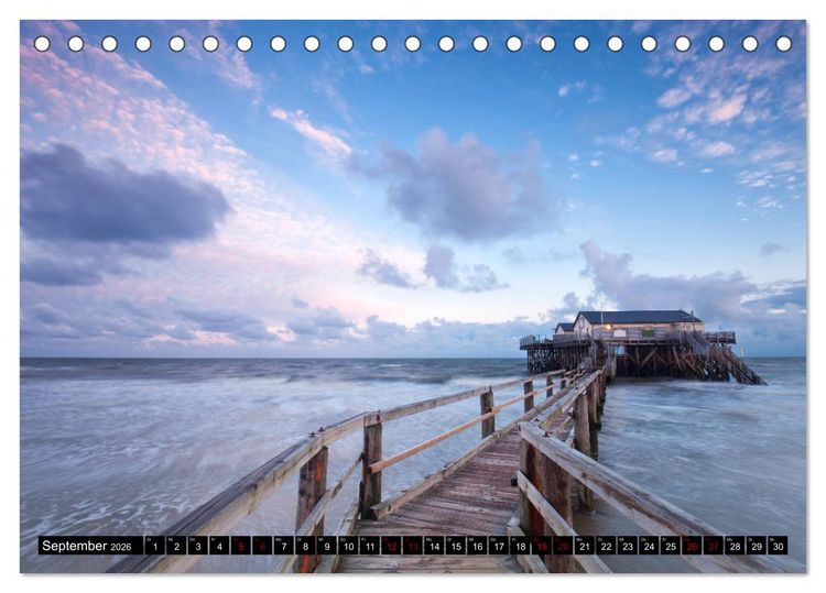 Produktbild: Sankt Peter Ording Sandstrand (Tischkalender 2026 DIN A5 quer), CALVENDO Monatskalender