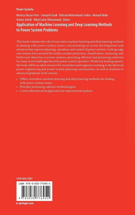Produktbild: Application of Machine Learning and Deep Learning Methods to Power System Problems