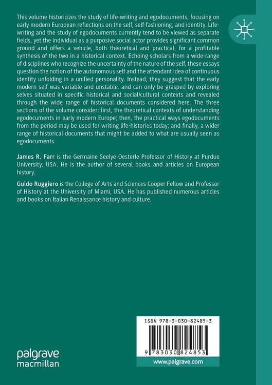 Produktbild: Historicizing Life-Writing and Egodocuments in Early Modern Europe