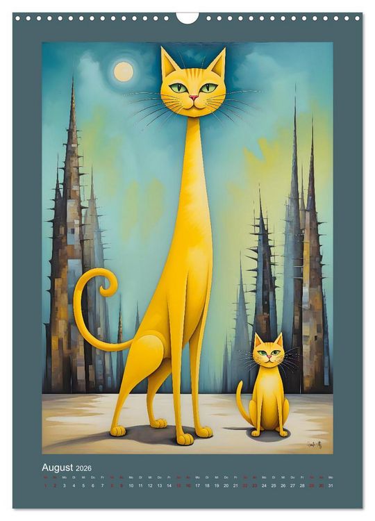 Produktbild: Buntes Katzenvolk (Wandkalender 2026 DIN A3 hoch), CALVENDO Monatskalender